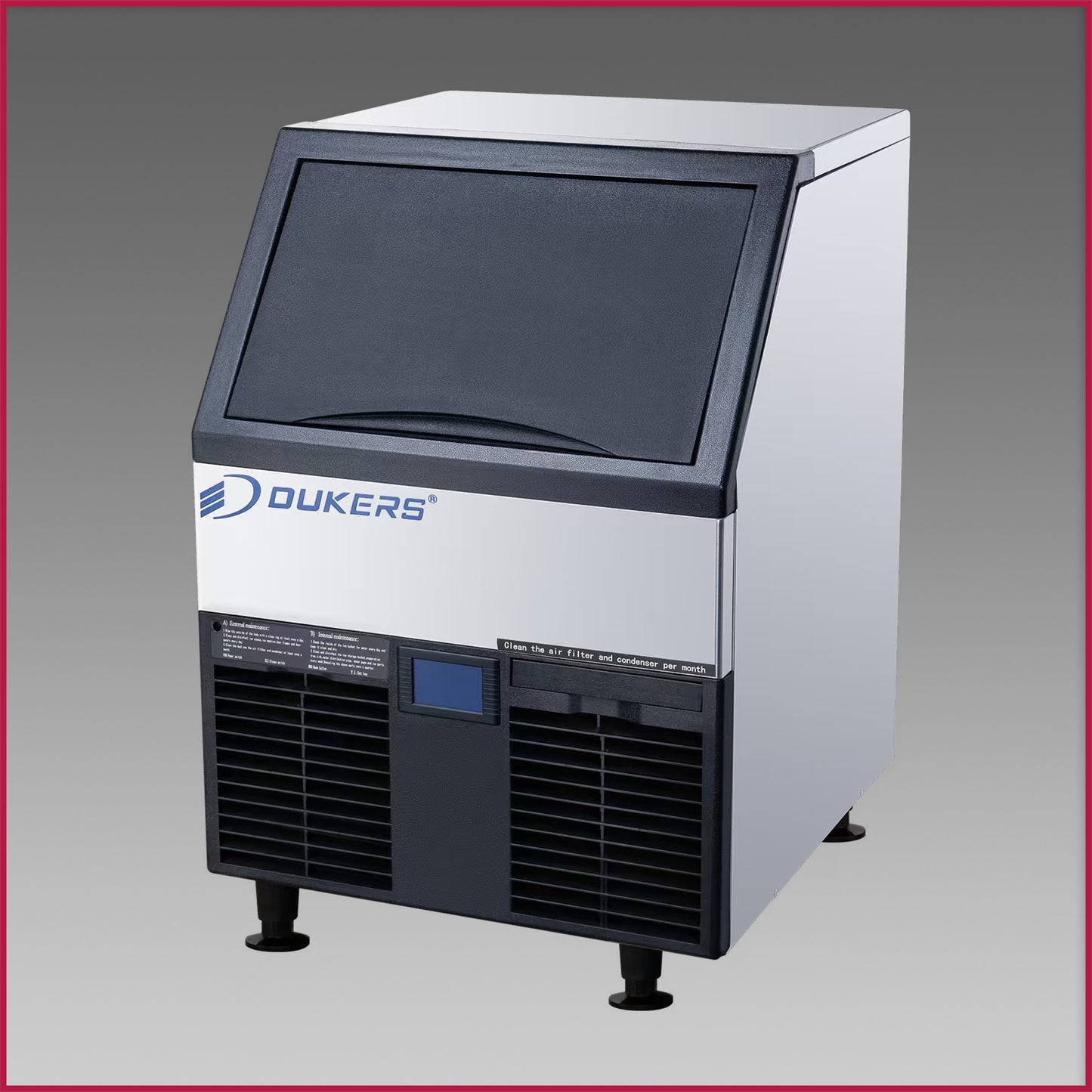 Dukers DIM150 Commercial Ice Machine with 40 lb Storage Bin – 156 lb Daily Production