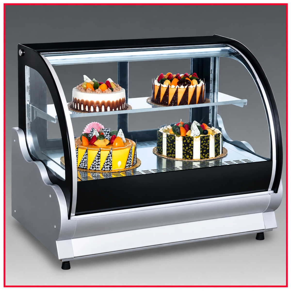 Dukers DDM36TR-CB 36" Countertop Refrigerated Bakery Display Case – Curved Glass