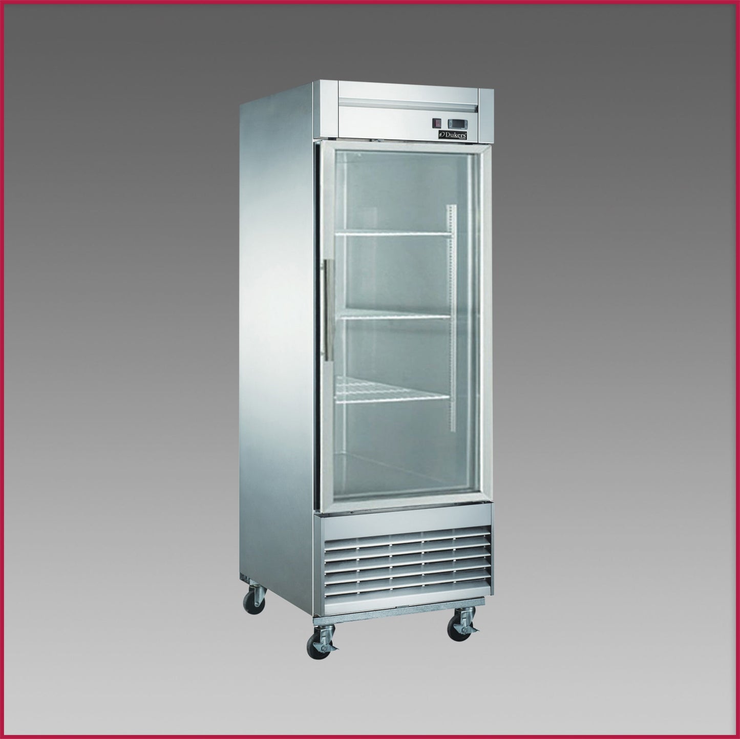 Dukers Single Glass Door Reach In Freezer, Bottom Mount Compressor D28F-GS1