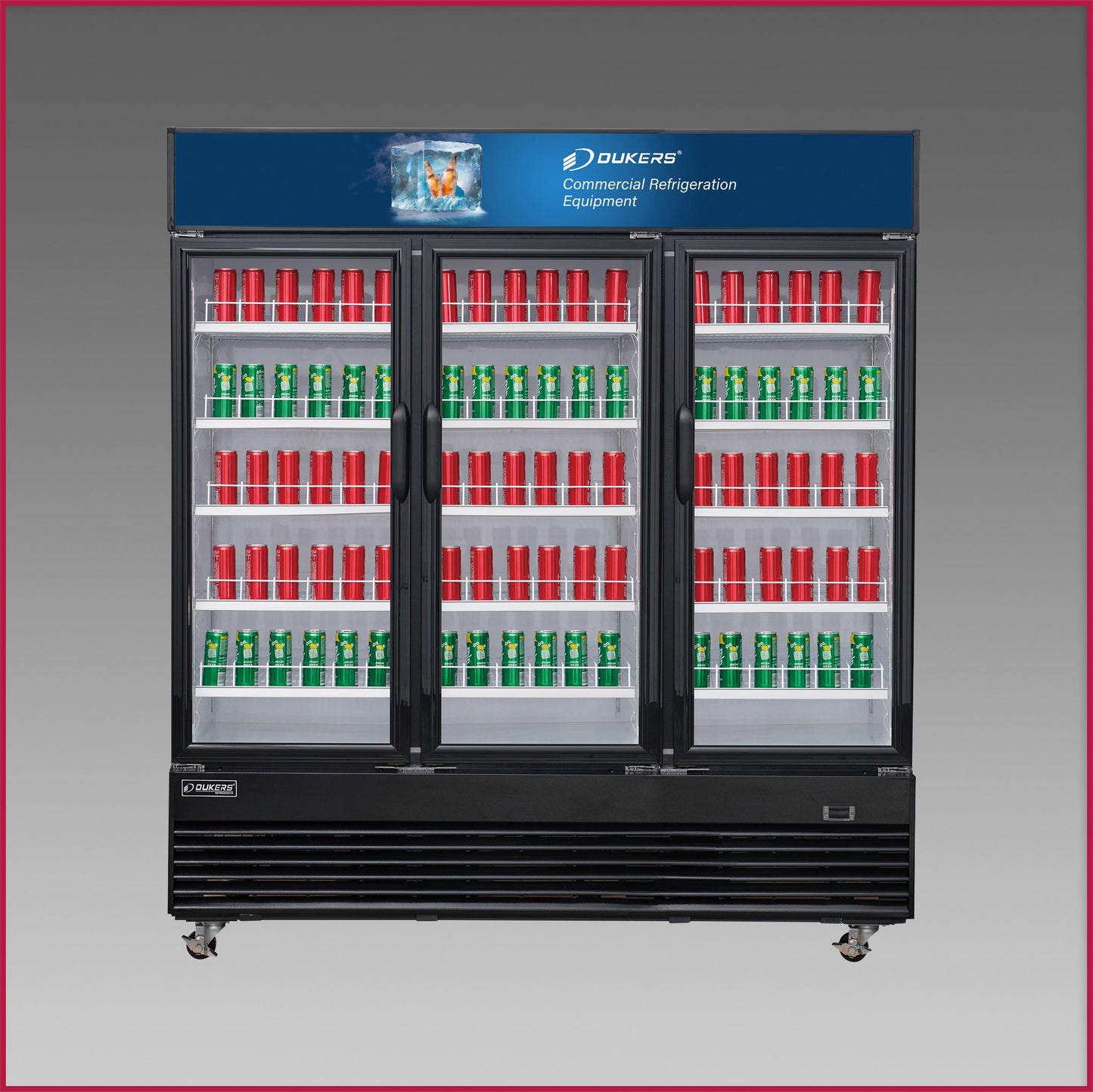 Dukers Three Hinged Door Merchandiser Refrigerator DSM-69R