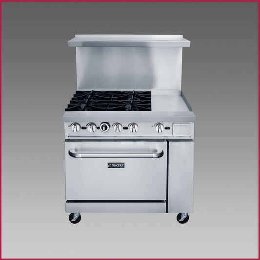 Dukers 36" Mix Top Gas Oven Range DCR36-4B12GM