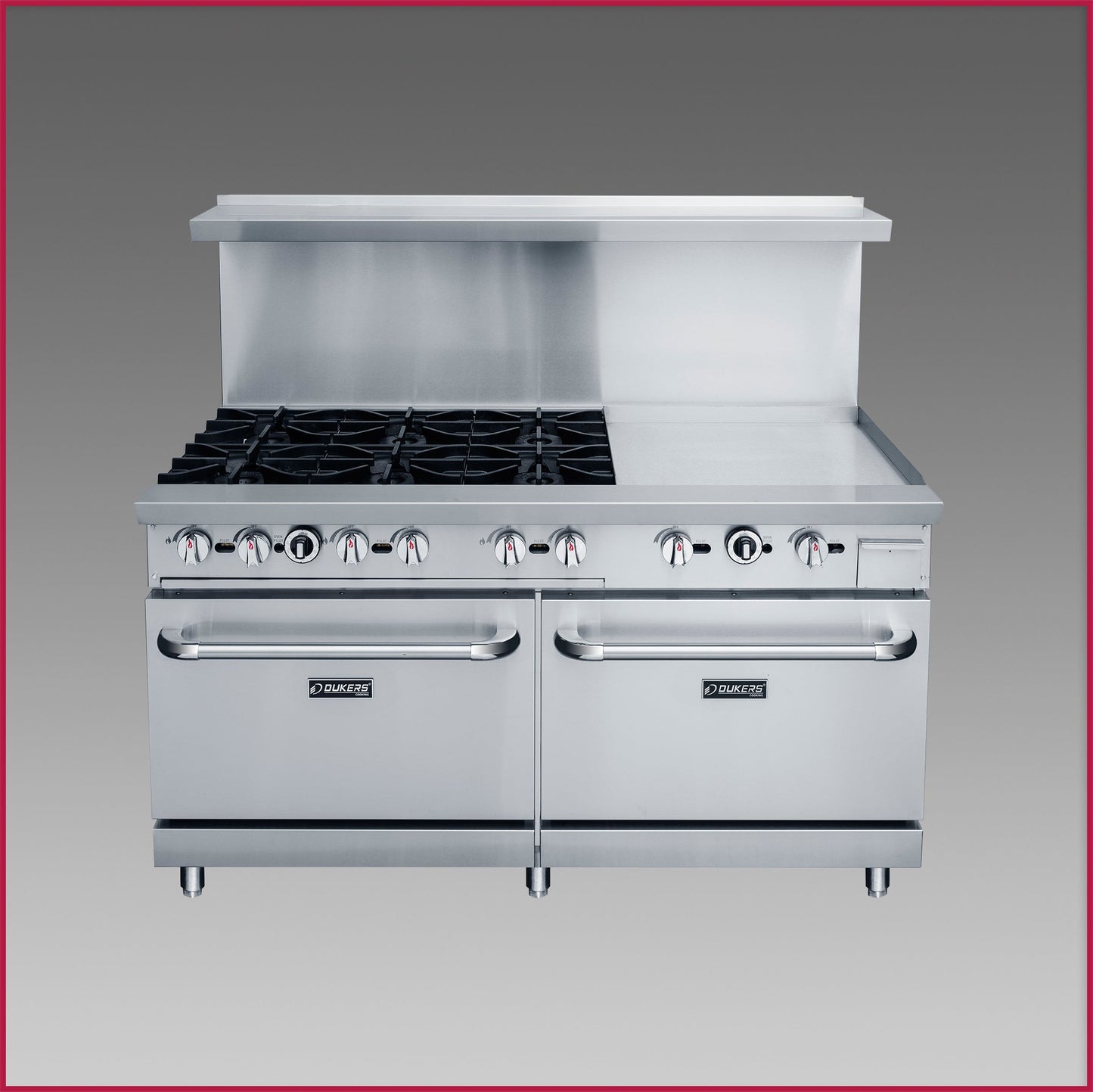 Dukers 60" Mix Top Gas Oven Range DCR60-6B24GM