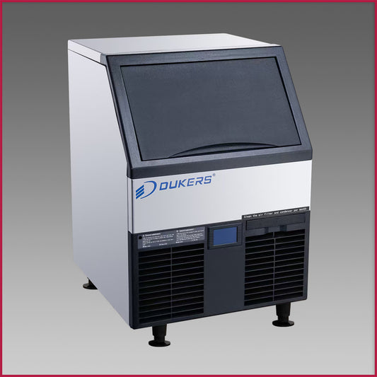 Dukers DIM150 Commercial Ice Machine with 40 lb Storage Bin – 156 lb Daily Production