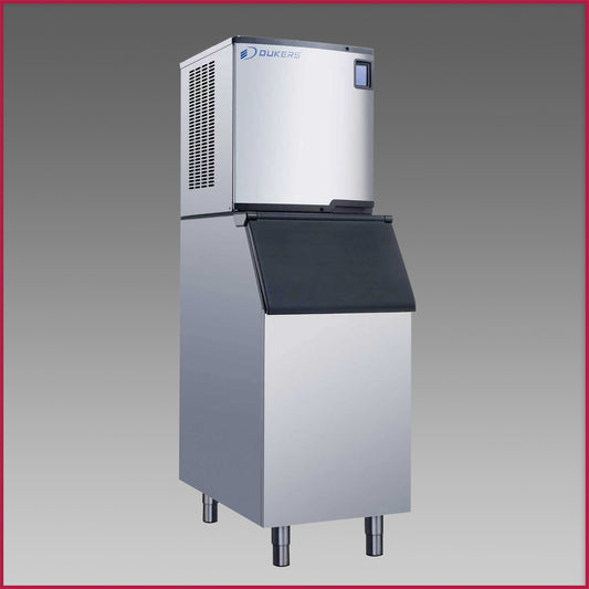 Dukers DIM500A Commercial Ice Machine with 352 lb Storage Bin – 496 lb Daily Production