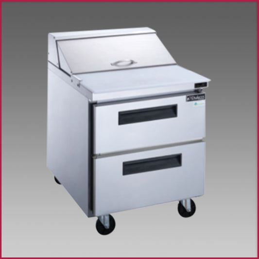 Dukers DSP29-12M-D2 2-Drawer Megatop Commercial Food Prep Table Refrigerator