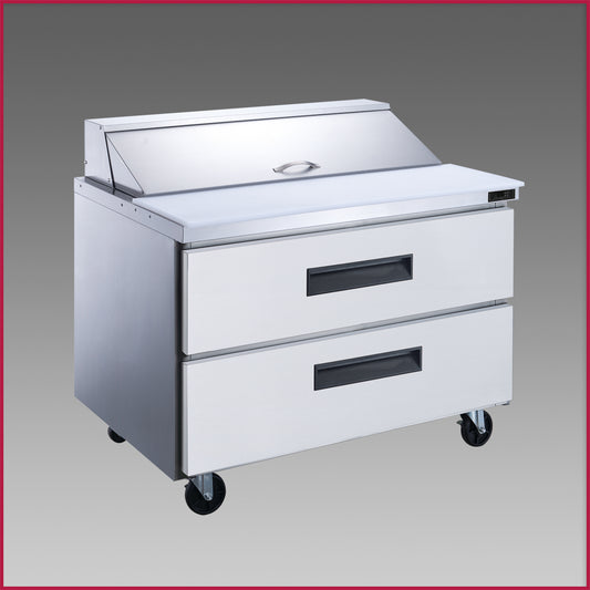 Dukers DSP36-10-S2 2-Door Commercial Food Prep Table Refrigerator