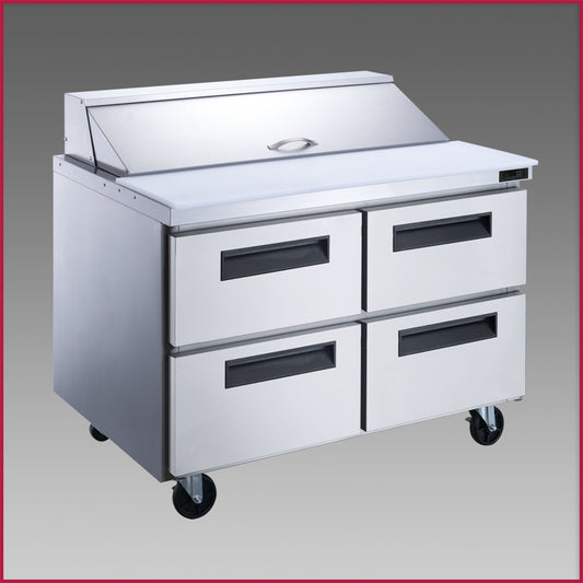 Dukers DSP48-12-D4 4-Drawer Commercial Food Prep Table Refrigerator