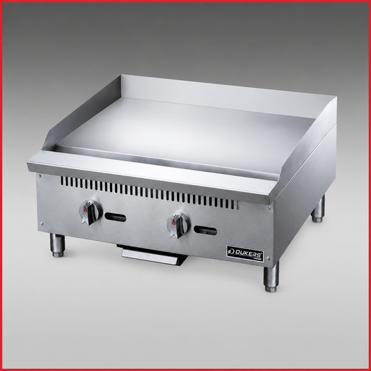Dukers DCGT24 Heavy Duty 24" Thermostatic Gas Griddle