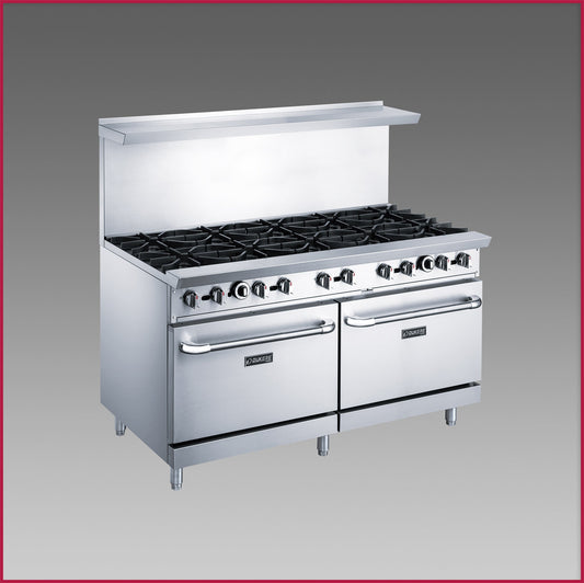 Dukers 10 Burner Gas Oven Range DCR60-10B