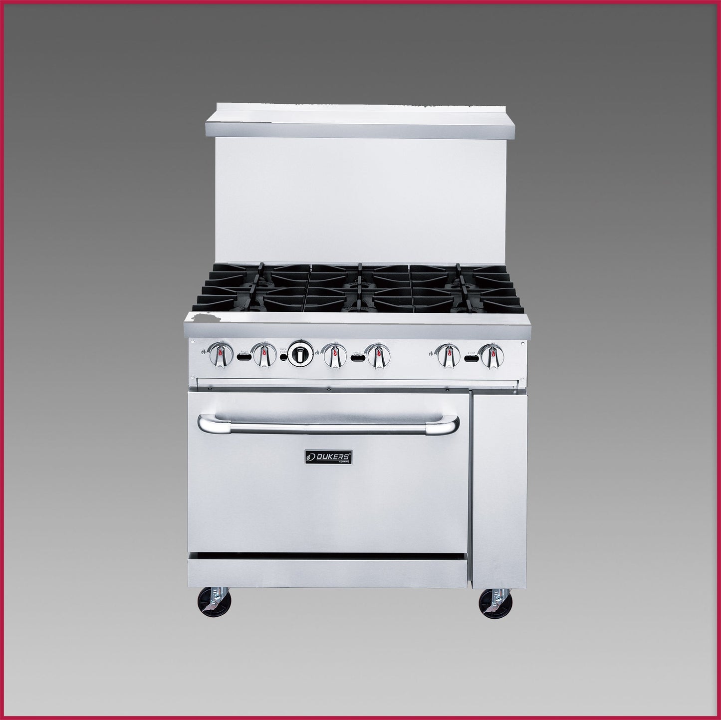 Dukers 6 Burner Gas Oven Range DCR36-6B