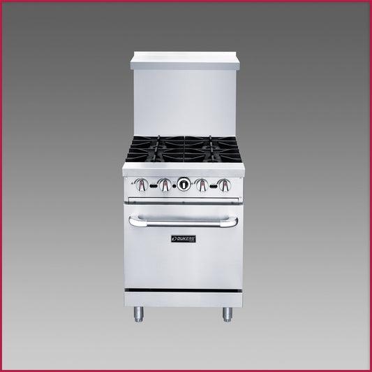 Dukers 4 Burner Gas Oven Range DCR24-4B